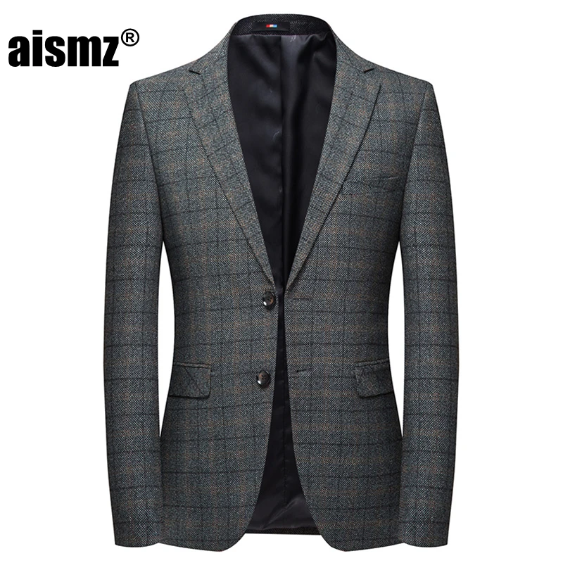 Aismz Для мужчин пиджак Терно Casaco Masculino Hombre Slim Fit Бизнес Повседневное осень-зима Для мужчин s пиджаки куртка Vete Для мужчин футболка Homme 2018