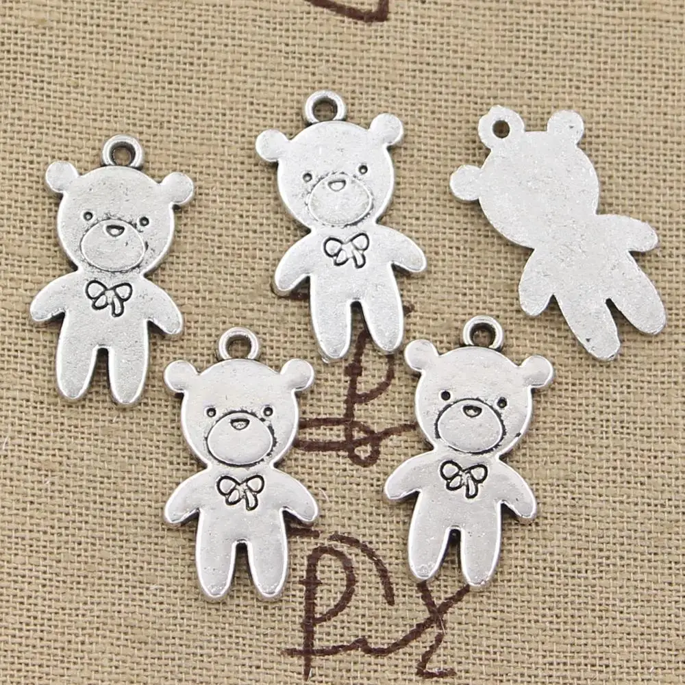 

6pcs Charms bear bow 24x14mm Antique Making pendant fit,Vintage Tibetan Silver Bronze,DIY bracelet necklace