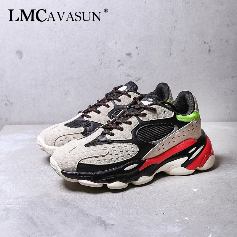 

LMCAVASUN Woman Vulcanize Platform Autumn 2019 Breathable Sneaker Shoes Woman Color Block Thick Bottom Lady Casual Shoes Sneaker