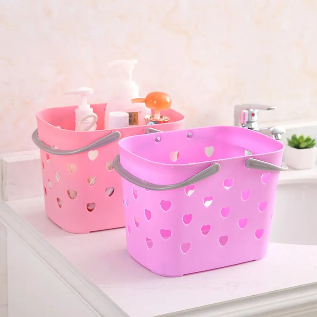 Plastic Bathroom Storage Basket Handheld Shampoo Shower Gel Holder