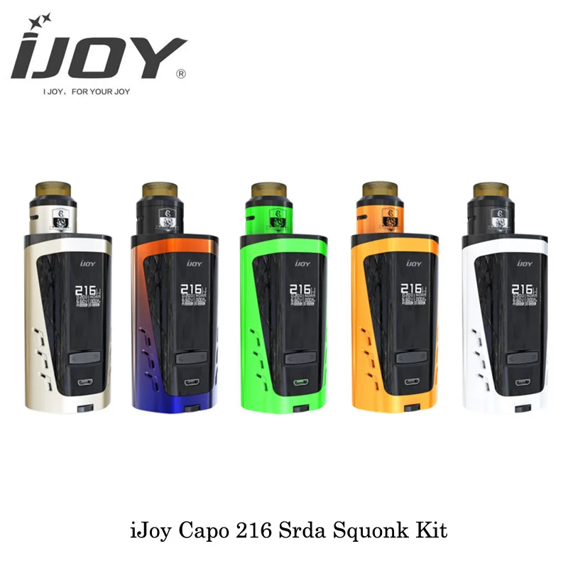 Электронная сигарета iJoy Capo 216 216W Srda Squonk Kit с комбо RDA Coil питается от 18650/20700 Vape Fit Cotton