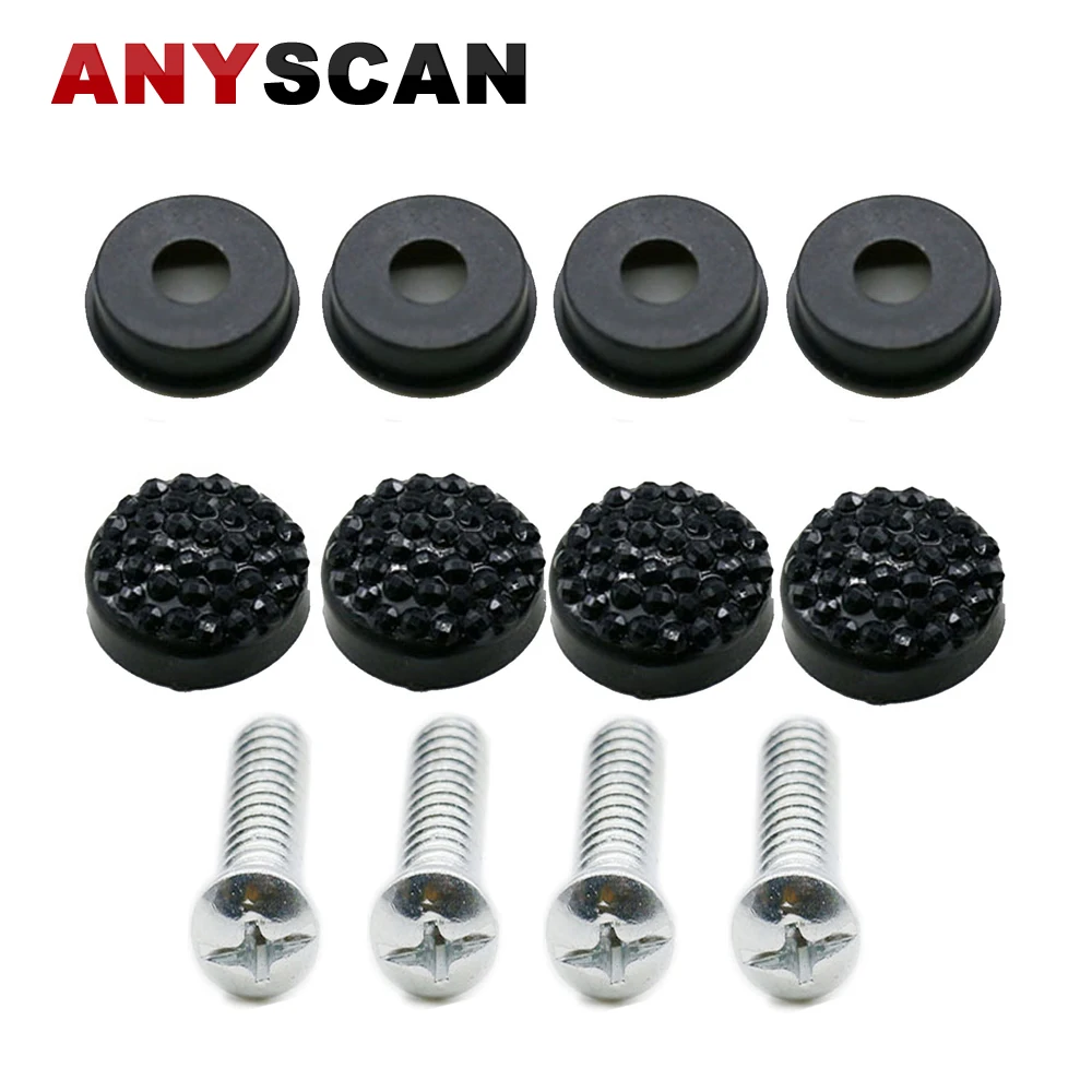 Diamond Bling Crystal Covers Car Screw Bolt Caps License Plate Frame Fastener US Diamond Bling Crystal Covers Car Screw Bolt Caps License Plate Frame Fastener US