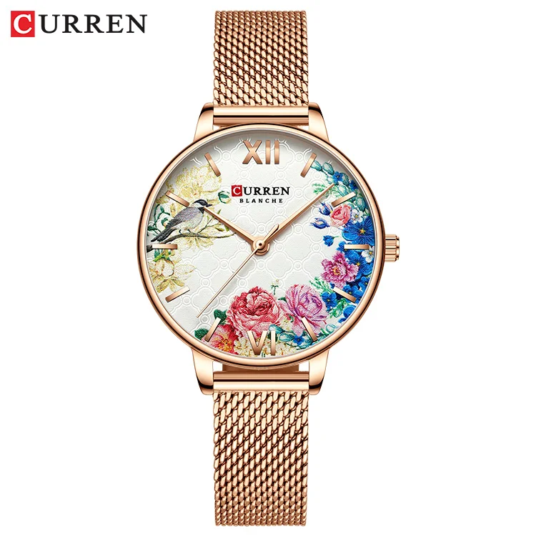 Women watches Green Dial Ladies Japanese quartz wristwatch waterproof Ultra-thin Stainless Steel Strap waterproof Reloj Mujer - Цвет: M rose Gold