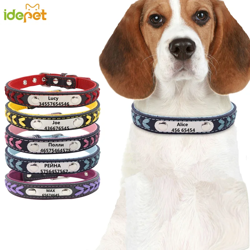 

Customized Collars for Dog Collar ID Tag Custom Puppy Cat Personalized Nameplate ID Collars for Dogs Engraved Tag Name Phone 30