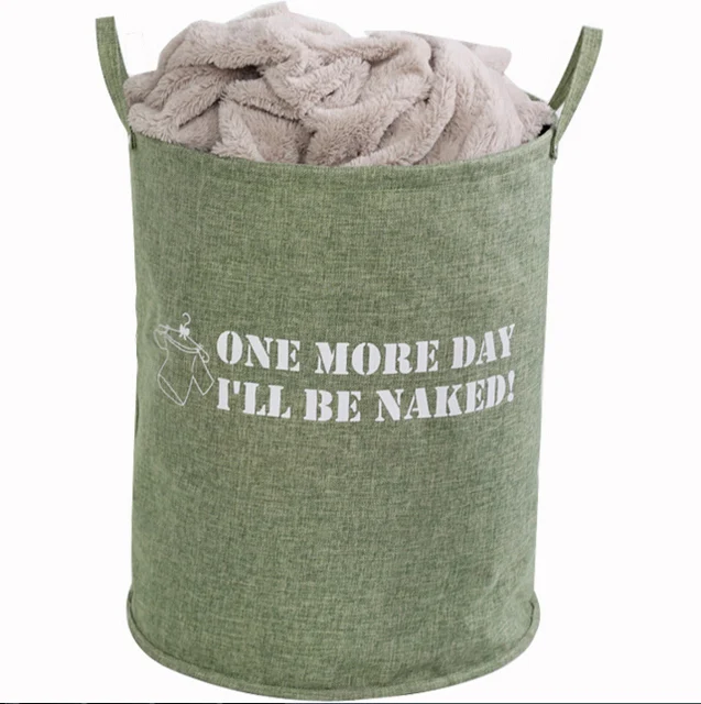2017 new laundry hamper cotton linen laundry basket with handles cloth