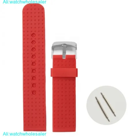 22mm Love Red Color Silicone Jelly Rubber Ladies Watch Band Straps WB1053W22JB