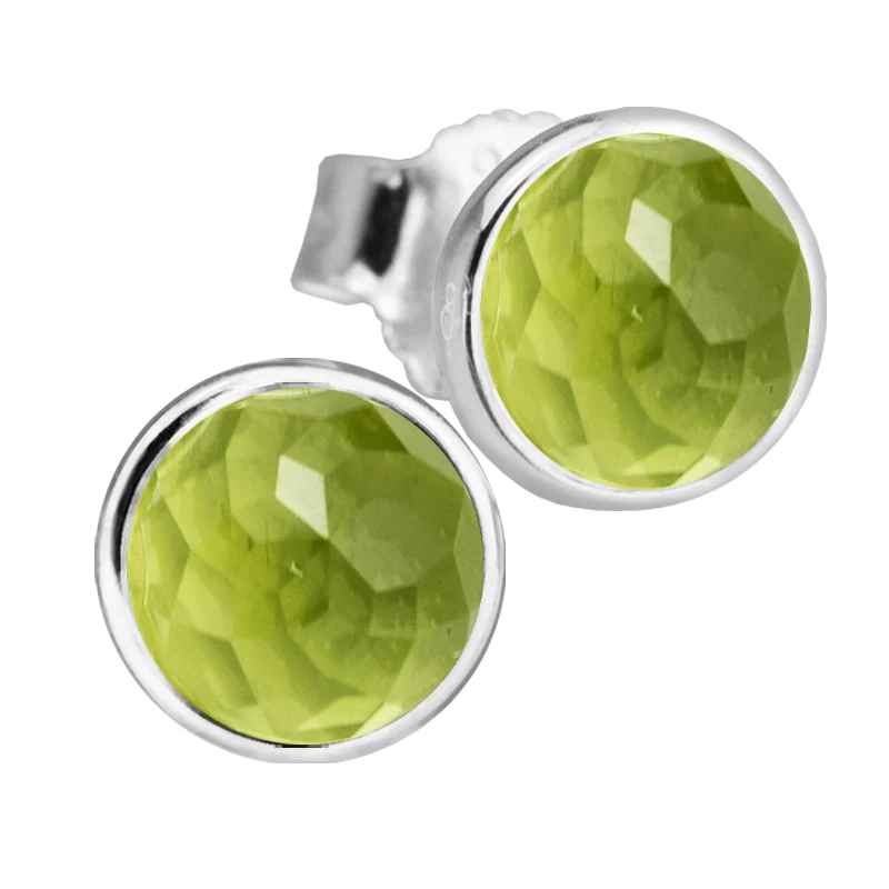 

2017 Valentine 's Day August Droplets Stud Earrings With Olive Green CZ 100% 925 Sterling Silver Jewelry DIY Charm gift RD168