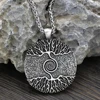 Vikings Amulette L'arbre de Vie Yggdrasil Nordique Talisman Pendentif Collier-Chaîne En Acier Inoxydable ► Photo 3/4