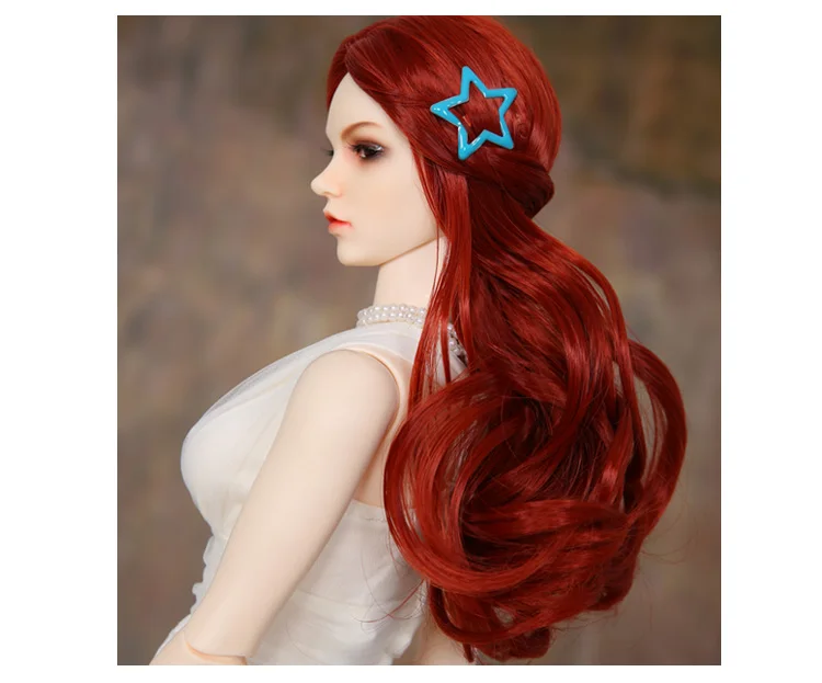 Wig For BJD Doll L15#8 free shipping size 9-10 inch 1/3 Eid Rania Bibiane high-temperature wig long hair bjd sd doll Wigs diy