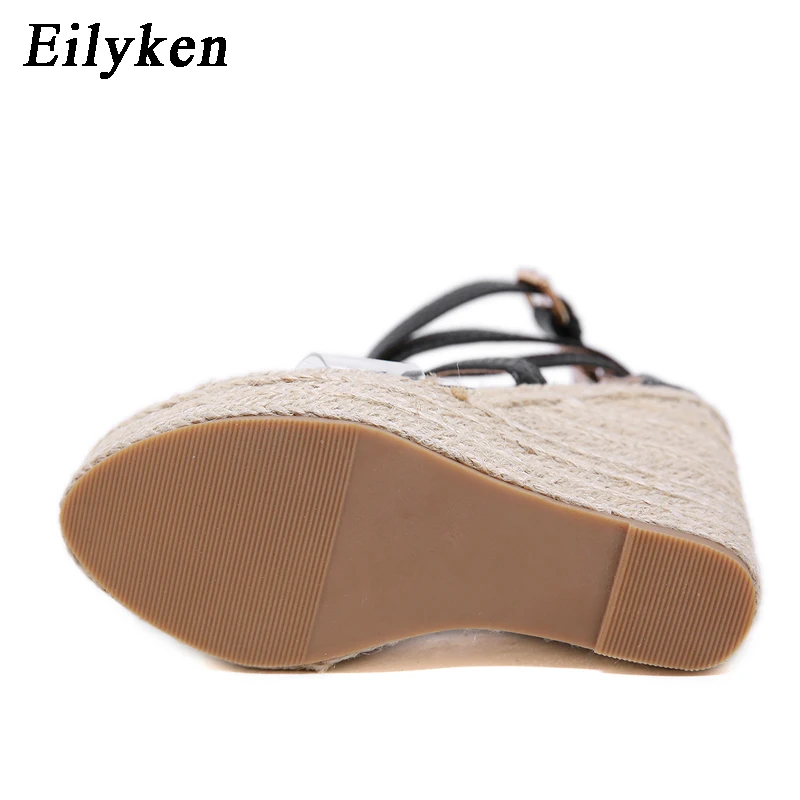 Eilyken New Serpentine Women Summer Platform Sandals Open Toe High Heels Wedge Casual Ankle Buckle strap Shoes Plus Size 35-42