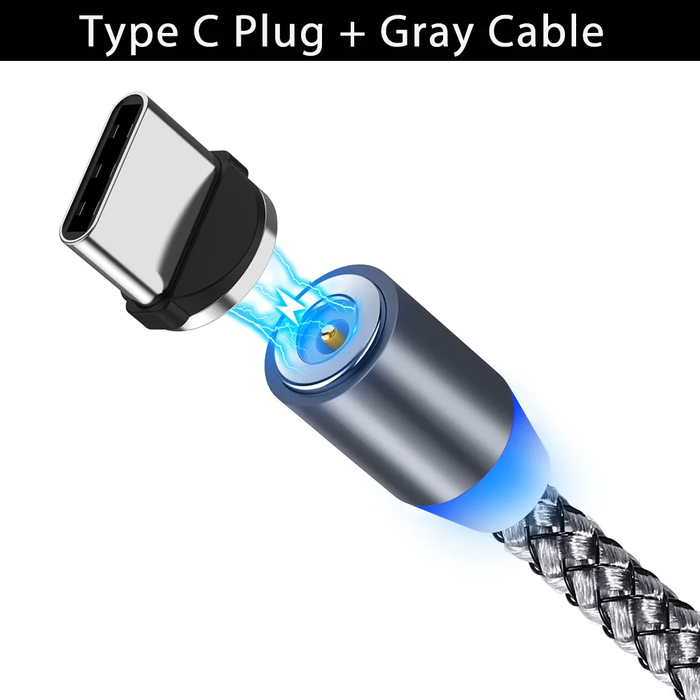 R-Line1 светодиодный магнитный usb-кабель для samsung, Xiaomi, huawei, LG, магнитный штекер, кабель USB type-C, кабель Micro usb и usb-кабель - Цвет: Бежевый