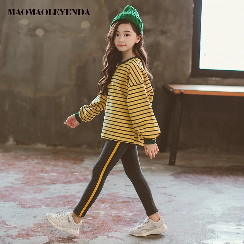 

Girls Clothing Sets spring Long Sleeve T-shirt+Pants Tracksuit Cotton Clothes Suit Children's Sports Suits Kids Set 6 8 10 Years