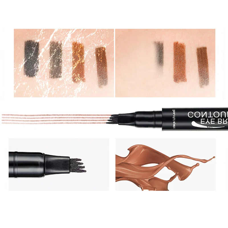 Eyebrow Pencil Four-fork Soft Liquid Eye Brow Pen Eyes Makeup New Design Make up Easy to Wear Eyebrows Drawing Cosmetics Tattoo Eyebrow Pencil Four-fork Soft Liquid Eye Brow Pen Eyes Makeup New Design Make up Easy to Wear Eyebrows Drawing Cosmetics Tattoo