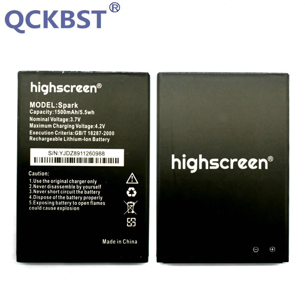QCKBST 1500mAh Battery Repalcement For Highscreen Spark Mobile phone