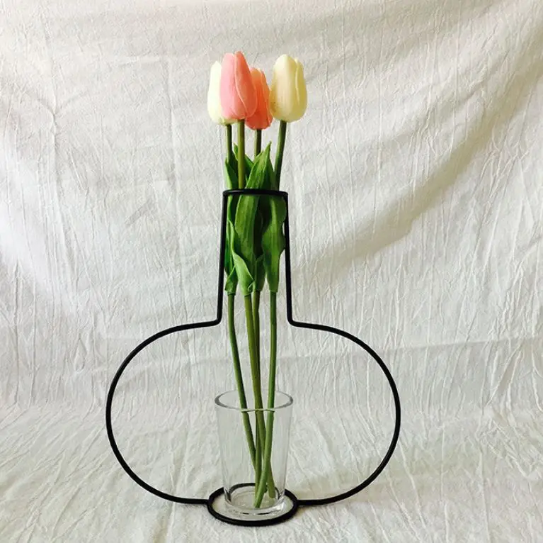 Faroot стиль ретро железная линия ваза для цветов из цельного металла Современная Скандинавская Декоративная Ваза Стиль s - Цвет: C