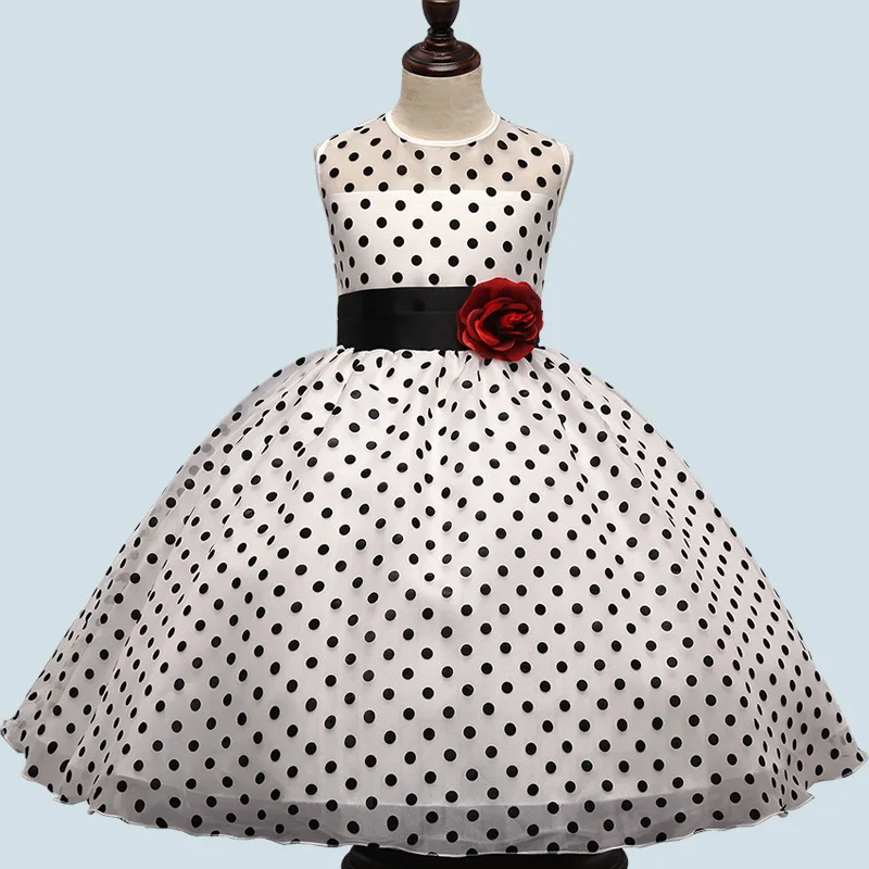 

New European And American Children's Dress Waist Flower Princess Dresses 9104