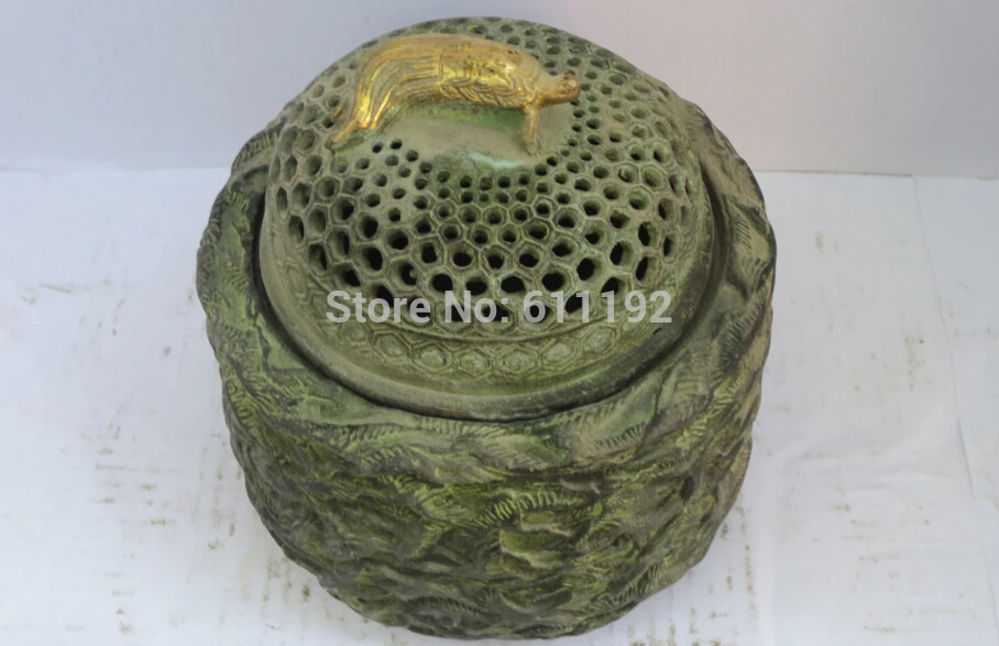 

Asian Antiques Home Decoration bronze Gilt Dayan sculpture incense burner,Censer Metal crafts