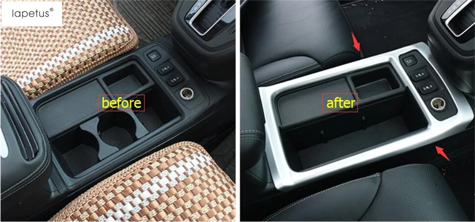 

Accessories For Honda CRV CR-V 2015 2016 Armrest Storage Pallet Container Box Water Cup Holder Frame Molding Cover Kit Trim 1Pcs