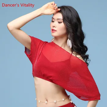 

Sexy Silver Line Short Sleeve Mesh Top Dancer Basic Design Loose Blouse Transparent 5 colors Free Delivery