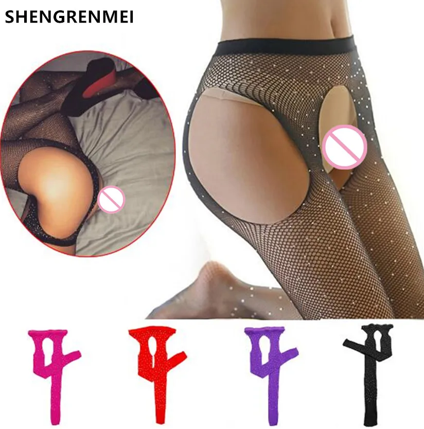 SHENGRENMEI новые сексуальные колготки женские блестящие стразы экзотические чулки |