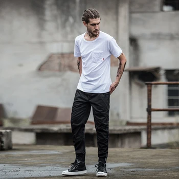 

DUYOU 2019 Men's Harem Pants New Hip Hop Casual Male Tatical Joggers Trousers Fashion Streetwear Side Pockets Cargo Pants