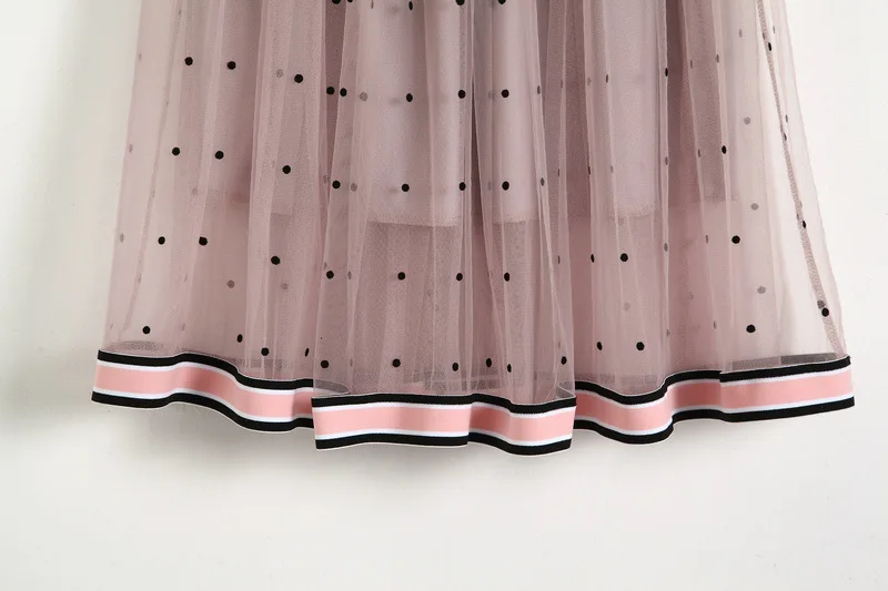 Новая мода, волнистые комбинированные юбки, летние юбки с эластичной резинкой на талии, цветная фатиновая диандиановая газовая юбка