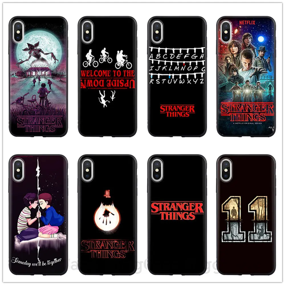 

Stranger Things Christmas Lights Black Soft silicone Case For iPhone 6 6S 5 5S SE 7 7Plus 8 8Plus X XR XS MAX Phone Cover Coque For iPhone 11 Pro Max Cases