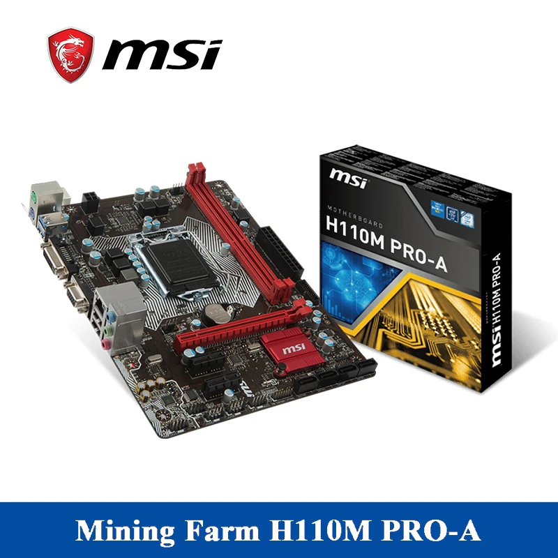 Mining MSi Motherboard H110M PRO A 32GB 2133MHz Intel H110 Chipset