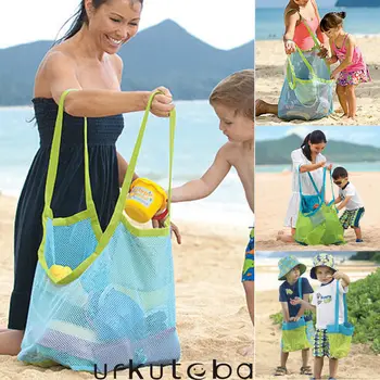 

2018 Newest Hot Children Beach Mesh Toys Storage Bag Useful Tote Kids Large Folding Sand Away Net Bags