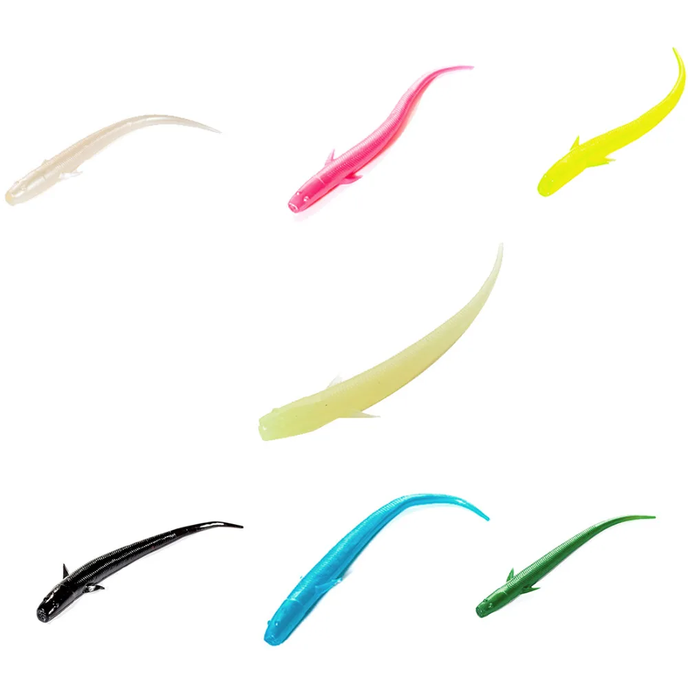 10pcs//lot Mudfish Jelly Worm Soft Plastic Artificial Grub Glow 7cm Fishing Lure