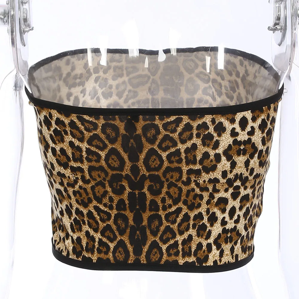 1 шт. сексуальный Модный женский леопардовый принт безрукавка жилет с открытыми плечами бандана Camisole ap3