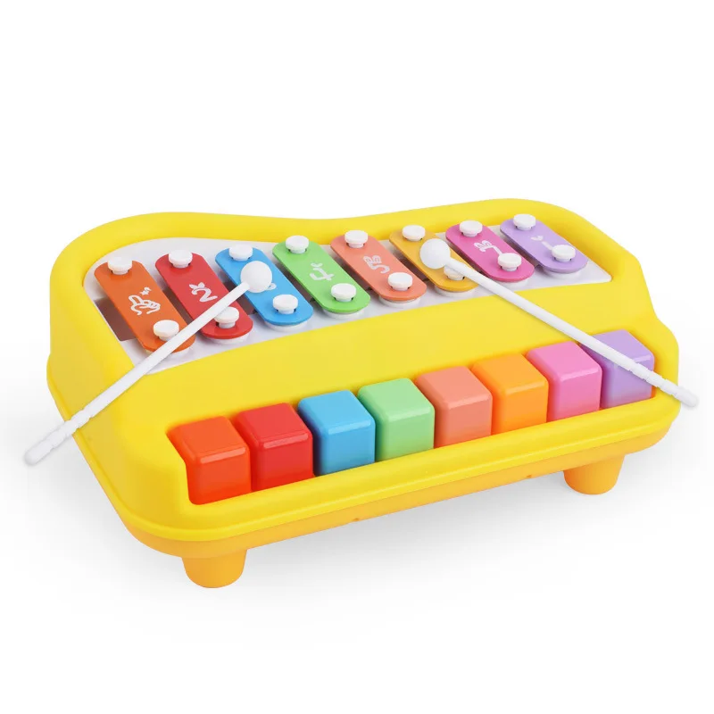 Baby Toy Musical Instrument Colorful Rainbow Hand Knock Piano 8 Note