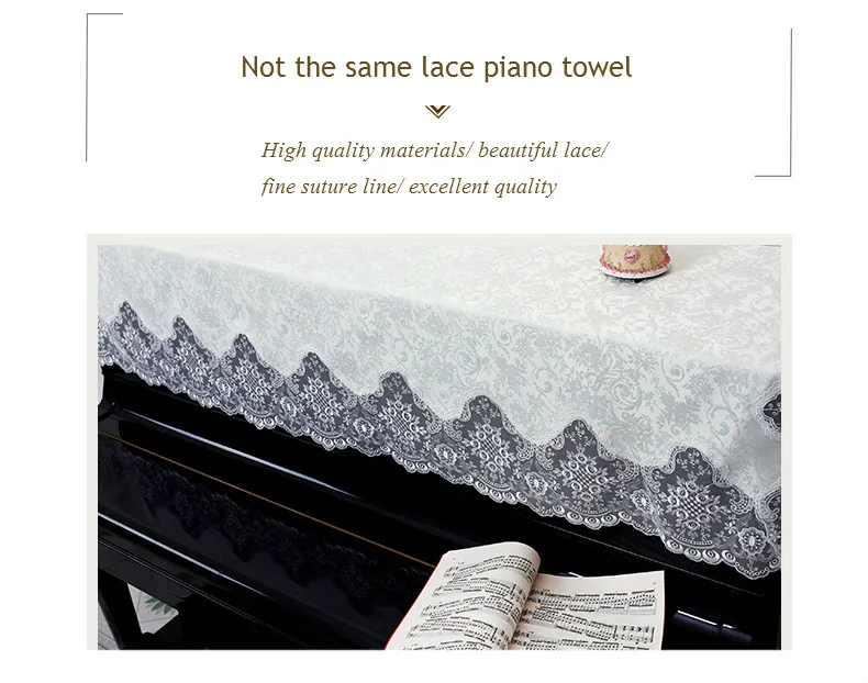 Proud розовый белый кружевной чехол для фортепиано вышивка пианино полотенце Европейское Фортепиано Половина Чехол общий пылезащитный чехол ткань