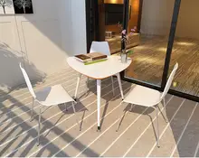 Negotiation table. Reception desk and chair combination. White painting table
