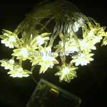 10 шт./лот в форме лотоса AA батарея Фея струнный светильник 3 м 20LED цветочный цветок струнный светильник Рождество/Свадьба/Рождество Декор-теплый белый