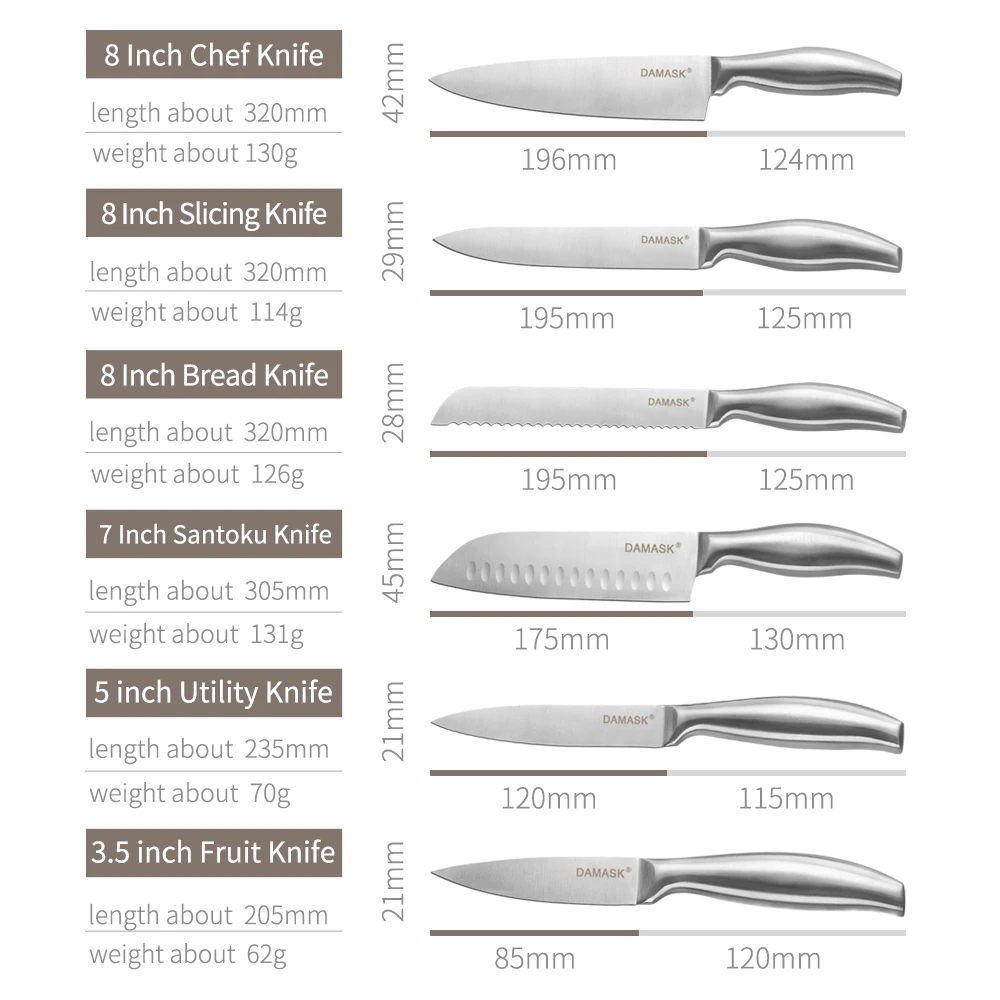 Дамасский 3cr13 набор кухонных ножей из нержавеющей стали, фруктовый нож Santoku, нож для нарезки хлеба, кухонные инструменты