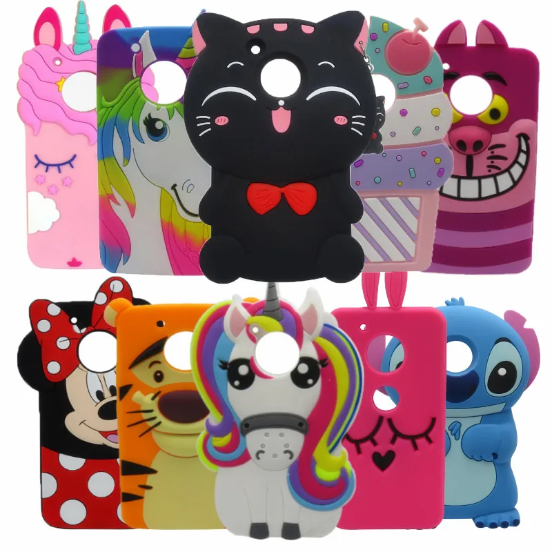 

For Motorola Moto G5 Plus 5.2" Case 3D Silicone unicorn Cartoon Phone Case For Motorola Moto G5S E5 E4 G6 plus E5 Play Cover