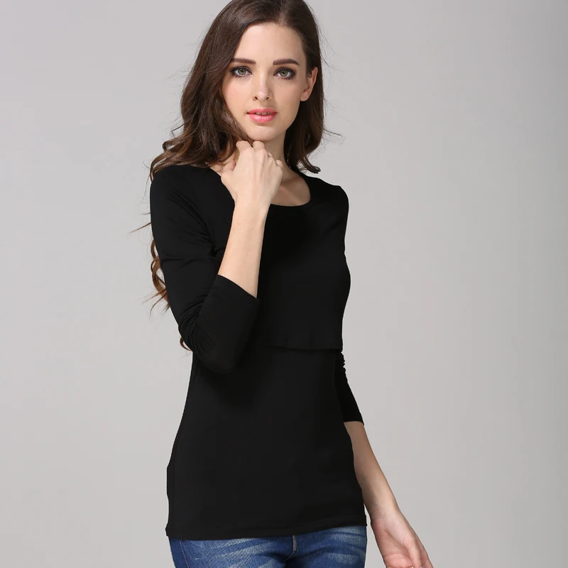Emotion Moms Modal Long Sleeve Maternity clothes Nursing Top Breastfeeding Tops for Pregnant Women Fashion Maternity T-shirt