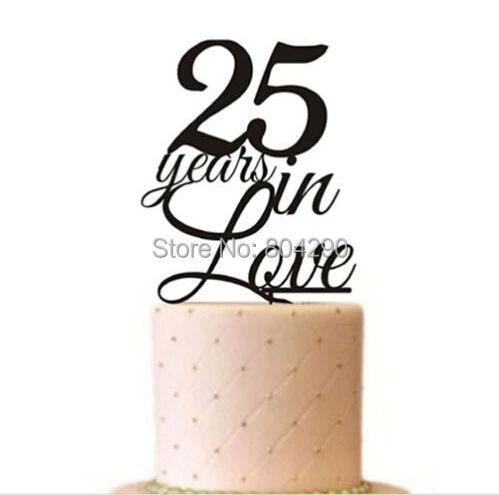 Free Shipping Anniversary Cake Decoration 25 Years In Love 