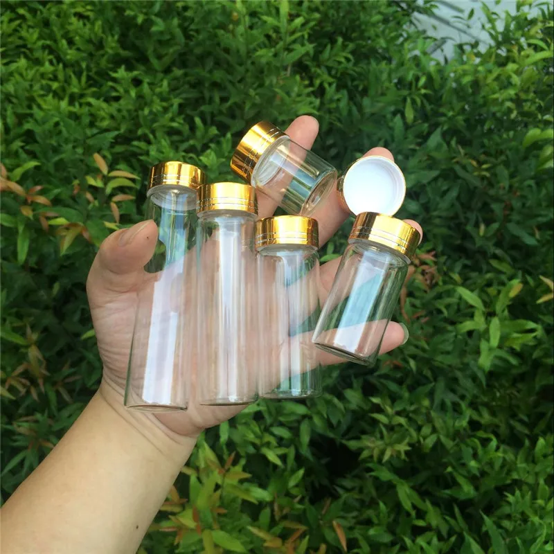 6PC 25ml 30ml 40ml 50ml 60ml 70ml 80ml 90ml Mini Glass Clear Bottle With  Silver Screw Aluminum Cap Food Container Jars Vials - AliExpress