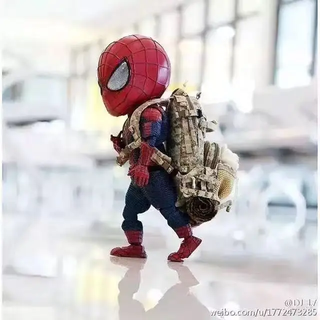 

9cm Anime figure The Avenger Egg Attack Action Spider Man2 Q version action figure collectible model toys for boys