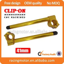 New 7/8″ Gold CNC Motorcycle Handlebars Clip-Ons 41mm Universal Fit For 41mm Fork Tubes