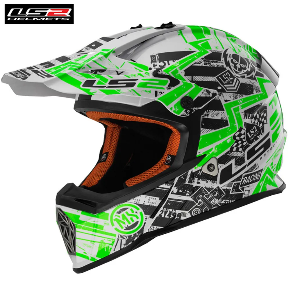 

LS2 FAST MX437 Glitch Motocross Helmet Small Size XS S M for 52 53 54 55 56 57 58 cm headsize