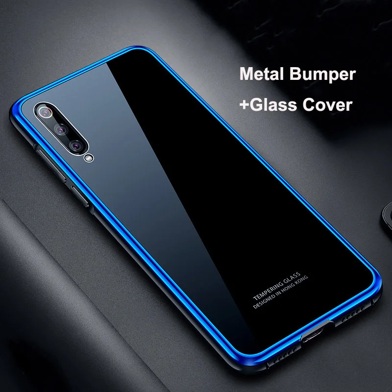 Leanonus закаленное стекло задняя крышка для Xiaomi mi 9 mi 9 SE чехол для Xiaomi mi 8 mi 8 SE Жесткий ПК+ металлический бампер противоударный чехол