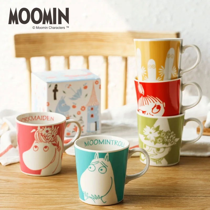 

Finland Moomin Cartoon Ceramics Coffee Mug With Gift Box Household Lovers Cup 290ml High-end Gifts Little My Girl Caneca Hippo