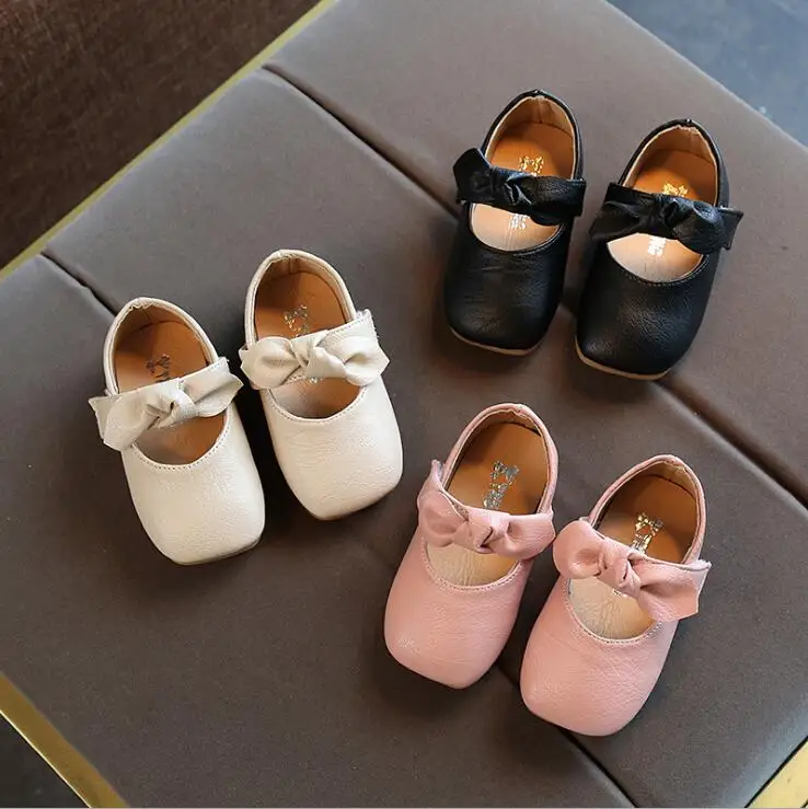 

Hot sale Spring summer Baby girls Casual pu Shoes Toddler princess girl shoes bowknot soft bottom A715 15-19 3colors TX09