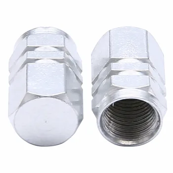 

4Pcs/Lot Silver Universal Car Wheel Tire Valve Cap Cover Aluminum Car Styling Tyre Valve Air Stem Caps Decorative