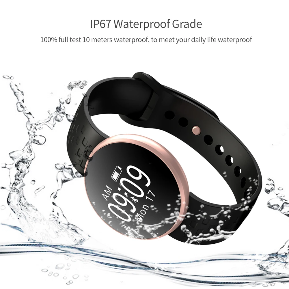 Unisex Man Woman Large Dial Digital Wristwatch IP67 Waterproof Outdoor Sport Smart Watch Heart Rate Pedometer Calories Record