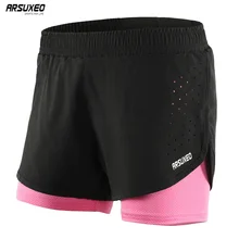 ARSUXEO женские шорты для бега 2 в 1 обучение Фитнес спортивные лосины Femme Открытый Спортивная быстросохнущая марафон 1101