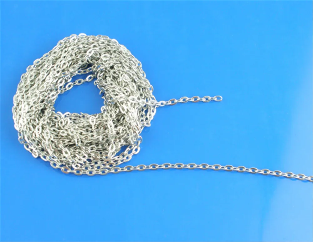 Doreenbeads 5 متر الفضة لهجة شقة كابل سلاسل النتائج 3x4 ملليمتر (B03377) ، ييوو